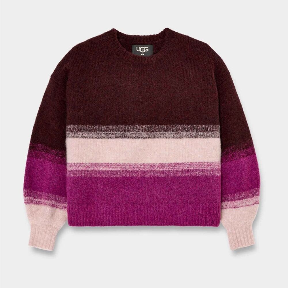 Ugg striped Sweater, crewneck, Alessa purple colorblock stripes Med